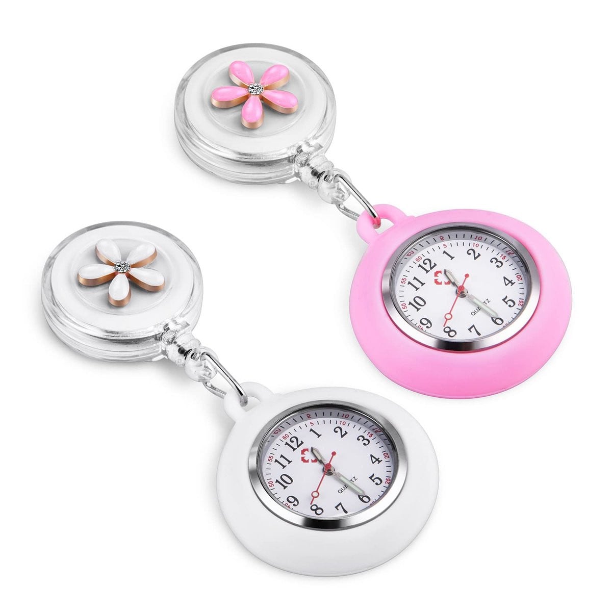 Longziming Verpleegkundige Horloge Set met Siliconen Band en Lichtgevende Wijzers - 2 Stuks