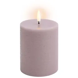Uyuni LED Stumpenkerze 7,8x10cm rustic light lavender