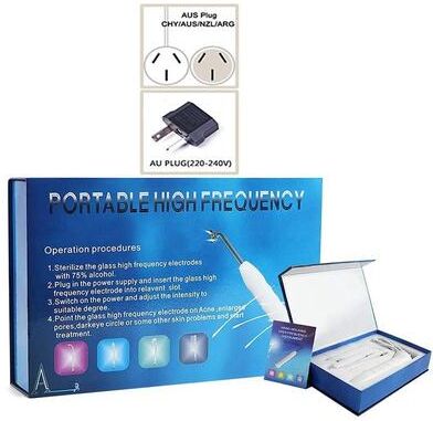 Uplifted Goods Portable High Frequency Skin Therapy Wand For Wrinkle Reduction And Skin Rejuvenation white au Plug