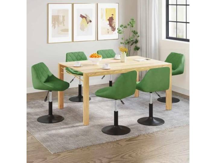 Esszimmerstühle, drehbar, 6 Stück, hellgrün, Samt, Höhe: Weicher Samt, 360° drehbar, Gasfeder, robuster Stahl, moderner Stil, täglicher Gebrauch