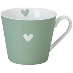 Krasilnikoff Happy Cup Tasse Colorful Heart, dusty green