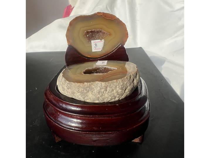 459g 11,5cm Agate naturelle Géode Cluster de cristaux Reiki + base