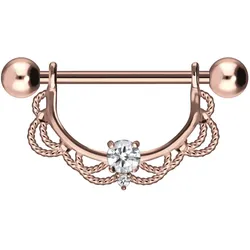 Chirurgenstahl Nippelpiercing ORIENTALISCHES DESIGN + KRISTALL