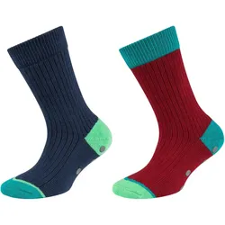 2er Pack s.Oliver Hygge Rib Crew Socken Kinder 3780 - biking red 27-30