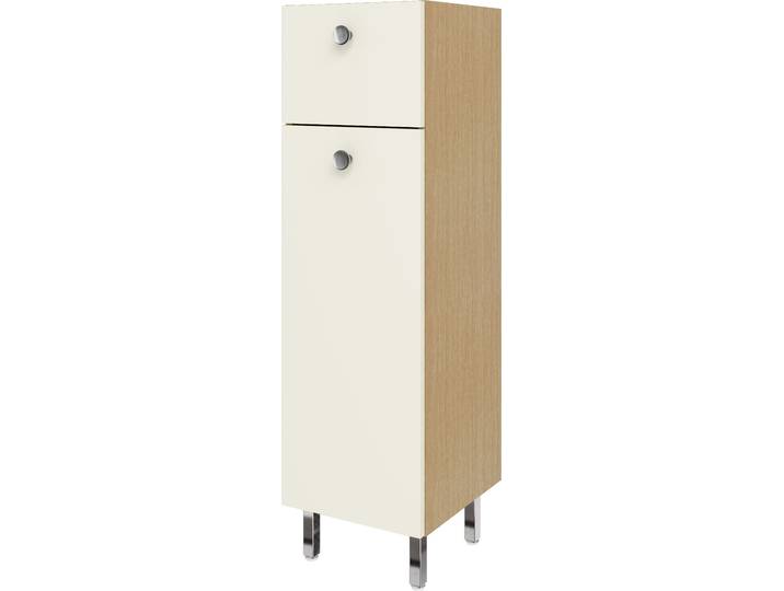 Midischrank OPTIFIT Hallig , kaschmirfarben, eichefarben hell, eichefarben hell, Schubladen: 1 Stk. Türen: 1 Stk., Holzwerkstoff, Schränke, Midischrank, Breite 32,5 cm, schnelle Montage mit OPTIsnap