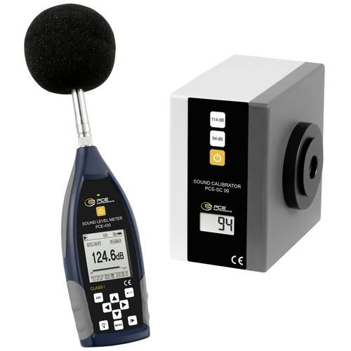 PCE Instruments PCE-430-SC 09 Profi Schallpegelmesser Klasse 1 inkl. Kalibrator 22 ... 136 db(A) 3Hz ... 20kHz
