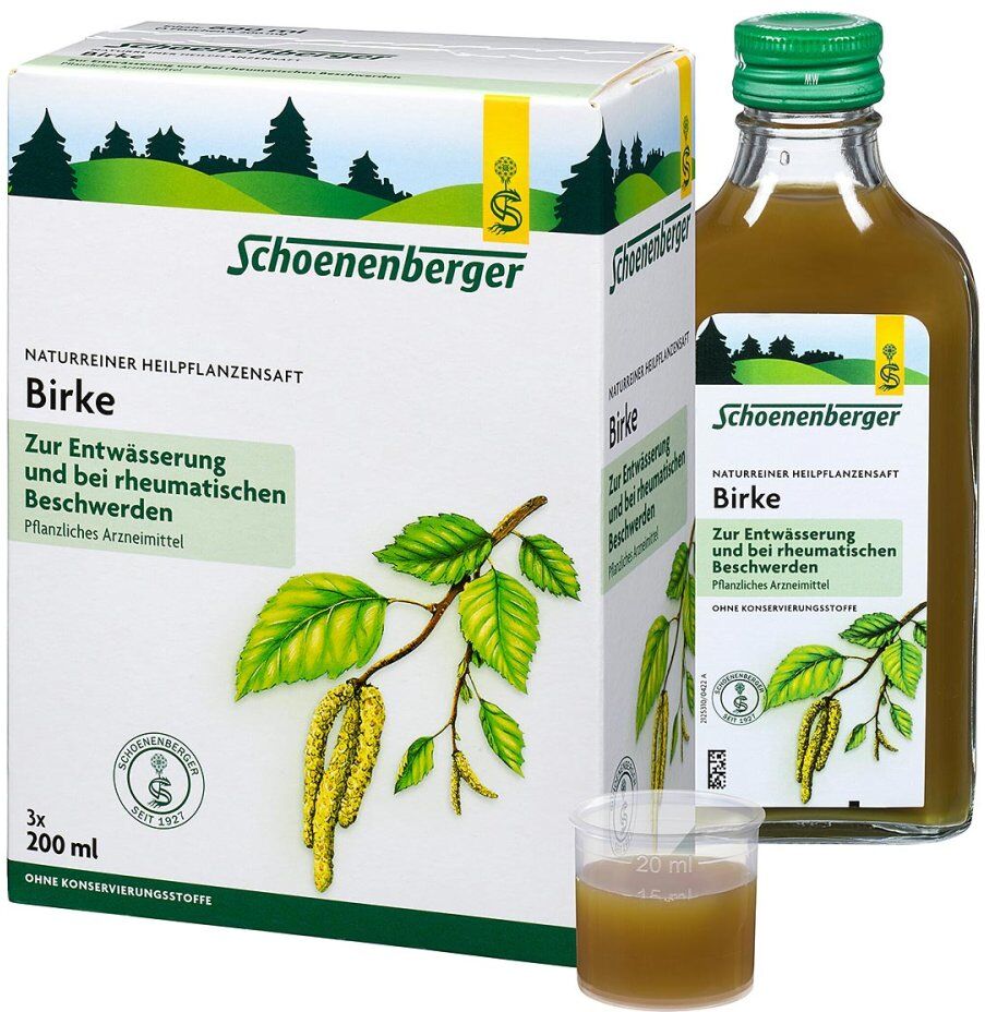 Schoenenberger Naturreiner Heilpflanzensaft Birke 3X200ml
