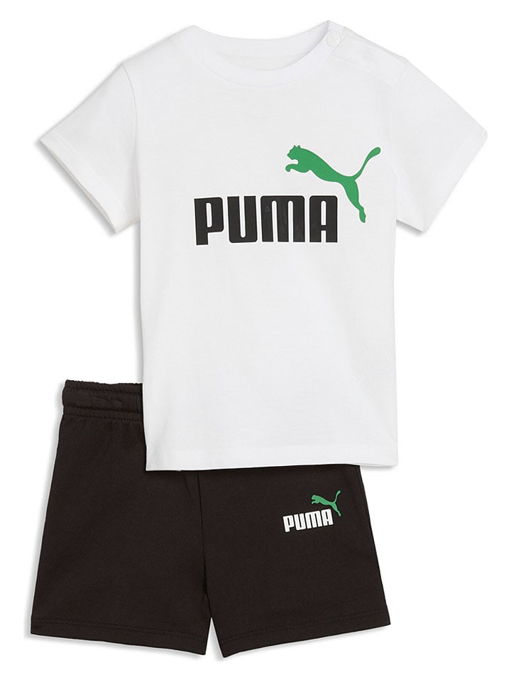 Puma 2tlg. Outfit "MINICATS ESS" in Schwarz/ Weiß - 80
