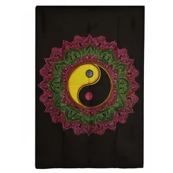 Cotton Wall Art (70x110cm) - Ying & Yang Mandala