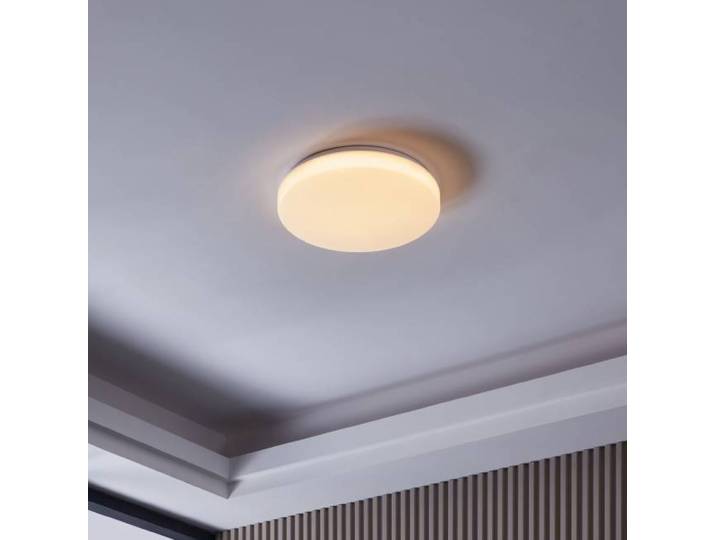 Plafonnier Totari-Z Ø 38cm Blanc Acier verni Polycarbonate LED/Smart Home Module LED