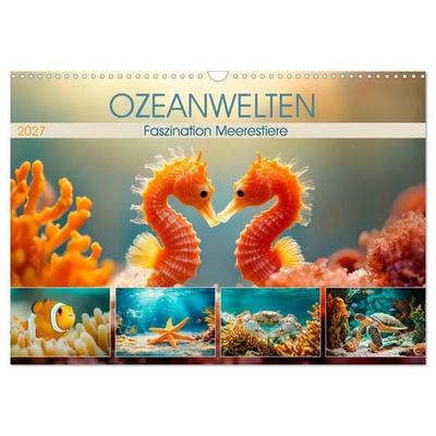 OZEANWELTEN Faszination Meerestiere (Wandkalender 2027 DIN A3 quer), CALVENDO Monatskalender