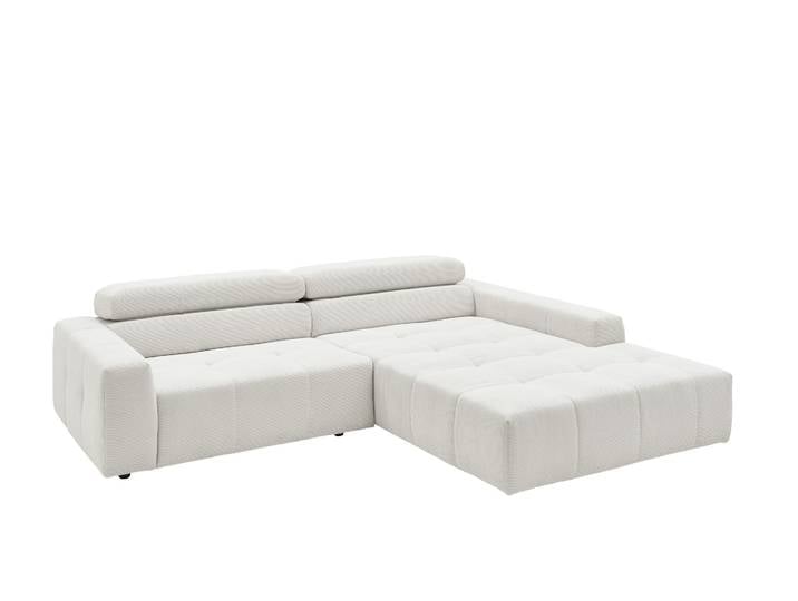 Candy Denver Ecksofa Feincord manuelle Kopfteilverstellung