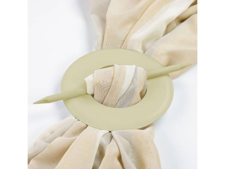Raffspange LIEDECO, beige, Ø:10,5cm, Obermaterial: 100% Holz, Raffhalter, Raffspange, aus Holz