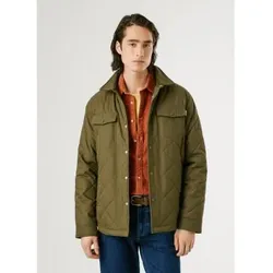 Pepe Jeans für Herren. PM4027197 Grüne gesteppte Jacke (L), Lässig, Baumwolle, Langarm
