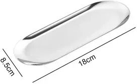 Inspire Daily Merch Nail Art Equipment Plate, Stainless Steel Cosmetic Storage Tray, False Nails Dish, Doctor Surgical Dental Tray silver S