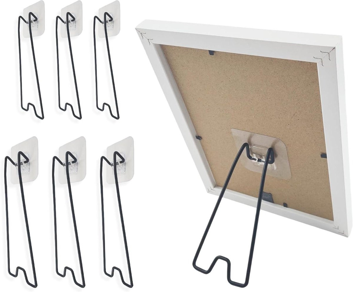 Set van 6 Fotolijsten op Ezelstandaard - Zwart - 3x Klein & 3x Middel