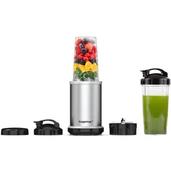 hagenuk Smoothies Maker mit To-Go Becher, 1000 W, silber, Standmixer, Silber