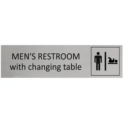 CombiCraft Aluminium Türschild Men's Restroom With Changing Table 165x45mm mit 3M-Tape