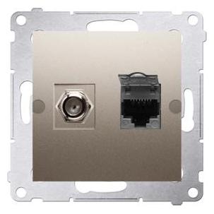 Kontakt Kontaktinis asmuo Simon Lizdas antena ir kompiuteriu Simon 54 tipo F ir RJ45 kat. 6 aukso dembliai ( (CAT6) (DASFRJ45.01/44)
