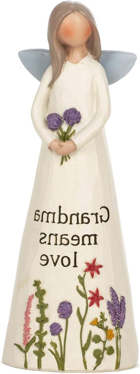 Handgemaakt Oma Betekent Liefde Engel Beeldje - Meerkleurig Decoratie Accent - B/D/H: 12,7 x 5,08 cm