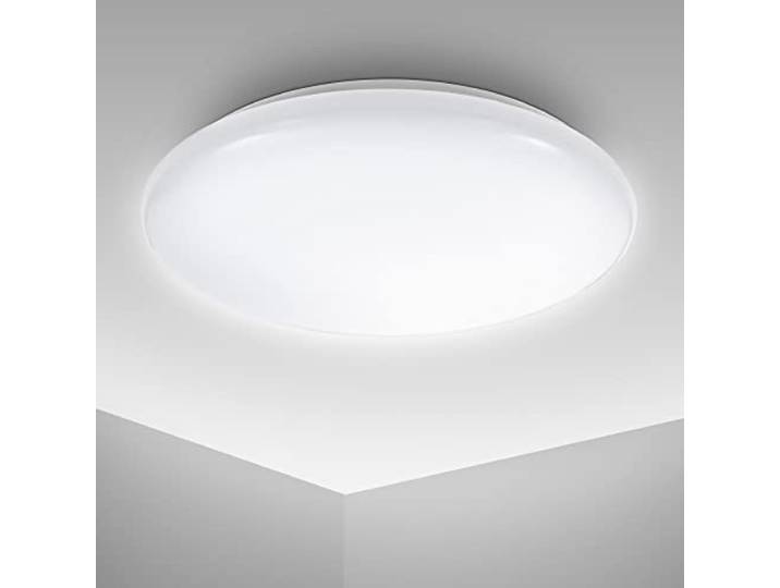 B.K.Licht - Deckenlampe mit neutralweißer Lichtfarbe, 12 Watt, 1200 Lumen, LED Deckenleuchte, LED Lampe, Wohnzimmerlampe, Schlafzimmerlampe, Küchenlampe, Deckenbeleuchtung, 27,8x6,5 cm, Weiß