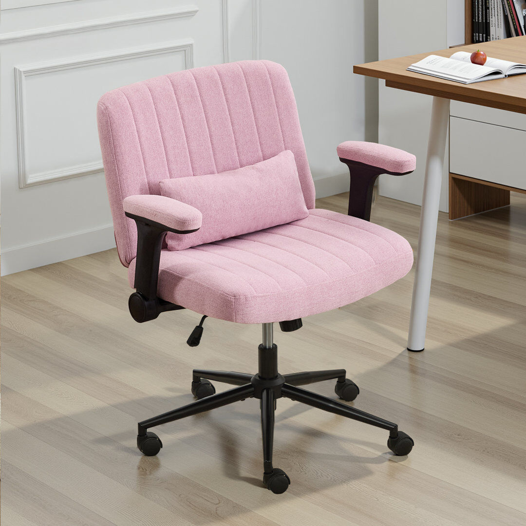 Inbox Zero Criss Cross Chair Pink 76.96cm W X 65.02cm D