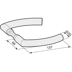 Türdrücker für Glastürschlösser, gebogen