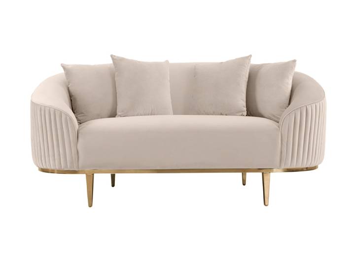 Ella 2-Sitzer Sofa - Messing Basis - Kreideweiß