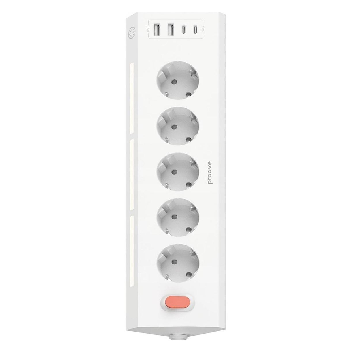 Proove Listwa zasilająca PRISM SOCKET Przeciwprzepięciowa 5xAC 2x USB 2x USB-C 1,6m (7x, USB-A, USB-C, 1.60 m) (PROOVE)