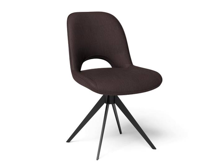 Joop! Stuhl, Dunkelbraun, Metall, Leder, Echtleder, Longlife-Leder, Drehkreuz, 53x86x61 cm, Emas, Dgm, Goldenes M, Lederauswahl, Stoffauswahl, Sitzfläche 360° drehbar, automatische Rückholfunktion, Esszimmer, Stuhl, Lederstuhl
