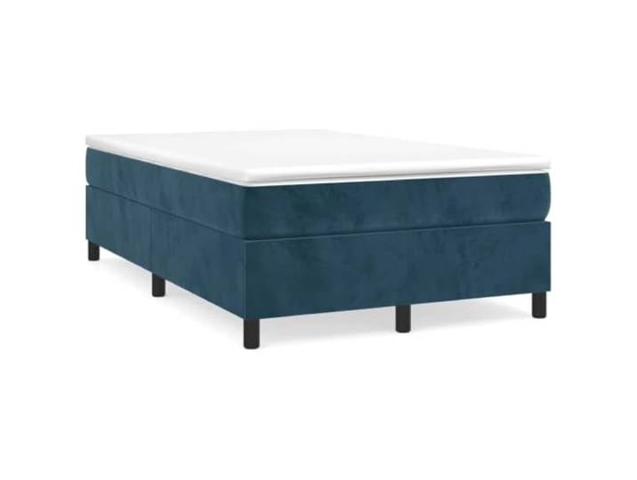 PUGYNBK Boxspringbett, Samt, Dunkelblau, 120 x 200 cm Taschenfederkernmatratze, mittelhart, Sperrholzlatten, inkl. Montageanleitung