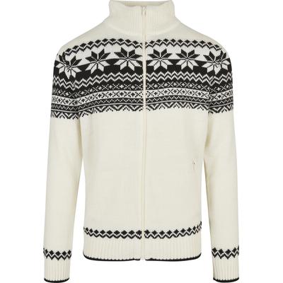 Cardigan BRANDIT "Brandit Herren Cardigan Norweger", Herren, Gr. XXL, schwarz-weiß (weiß), 100% Polyacryl, mehrfarbig, normal, Rundhals, Strickjacken