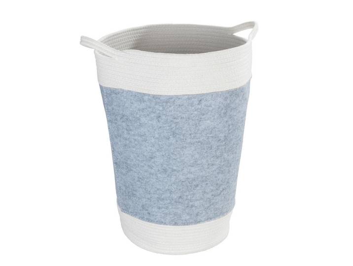 Wenko Wäschekorb, Hellgrau, Naturmaterialien, 75 l, zylindrisch, 38x55x38 cm, recycelbar, Tragegriffe, Haushalt & Reinigung, Wäschepflege, Wäschekörbe & Wäschetonnen
