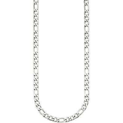 Edelstahlkette "Schmuck Geschenk Edelstahl Halsschmuck Figarokette", silber (edelstahlfarben), ANISTON JEWELRY & WATCHES, Halsketten, Damen, Edelstahl, L: 47 B: 6,6mm, Edelstahlkette, B:6,6mm