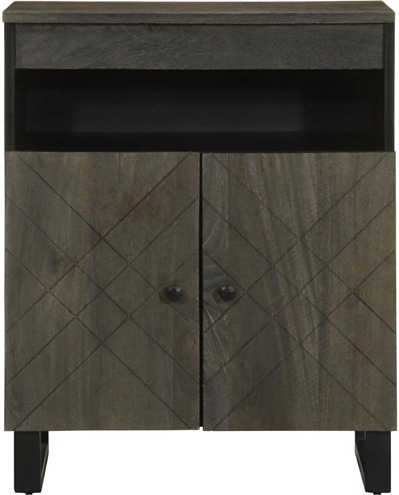 vidaXL Aparador negro 60x33x75 cm madera maciza mango Negro