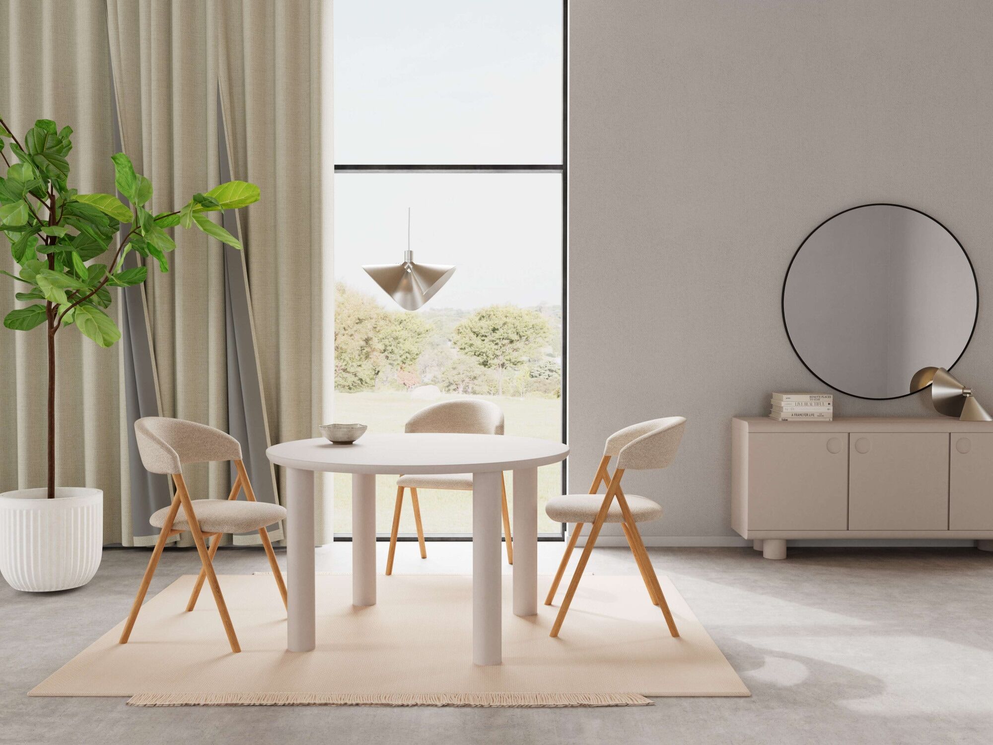 Esstisch ACTONA GROUP "Magee, Speisetisch, Tisch", beige (grau, grau, grau), B:120cm H:75cm T:120cm, Tische, Esstisch, Tisch, grau, Ø120x75cm grau, grau, grau B/H/T: 120cm x 75cm x 120cm