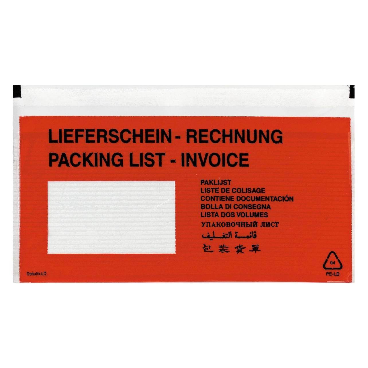 Herlitz Lieferscheintasche DIN lang selbstklebend 100er Packung (DL) (792705)