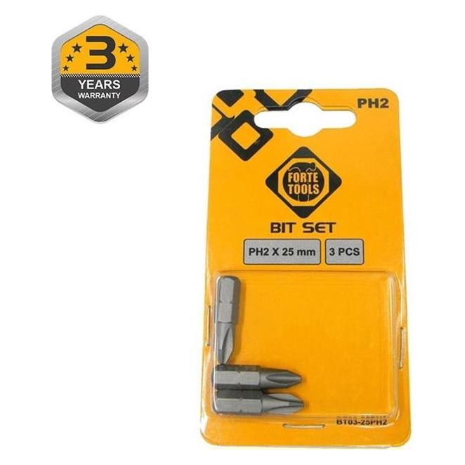 Forte tools SCREWDRIVER BIT PH2X25MM 3PCS (33045551)
