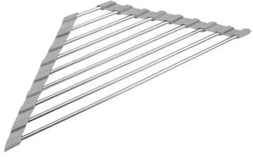 Inspire Curations Triangle Roll Up Dish Drying Rack For Sink Corner Foldable Stainless Steel Kitchen Drainer gray