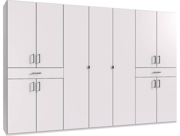 Drehtürenschrank WIMEX Tibet Kleiderschrank mit sehr viel Stauraum, grosse Farbauswahl , weiss (weiß), B:313cm H:208cm T:58cm, Holzwerkstoff, Schränke, Drehtürenschrank, mit jeweils 2 Schubladen auf bequemer Zugriffshöhe, in 3 Breiten