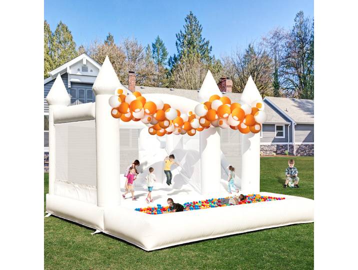 Château gonflable commercial en PVC blanc de 4,5 m pour mariage, aire de jeux pour adultes et enfants, jouets pour enfants