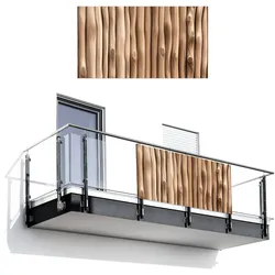 BALKON-SICHTSCHUTZ Holz - Stiel - Hellbraun Witterungsbeständig 200x110 cm