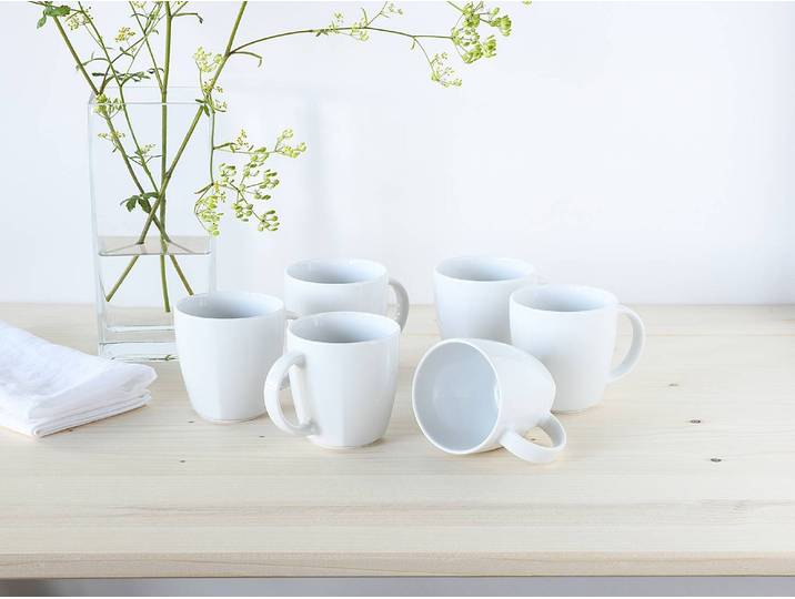 Kaffeebecher 6er-Set 24 x 12 x 28cm Weiß
