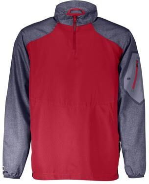 Holloway 229155 Raider Pullover Jacket in Carbon Print/Scarlet size Large   Polyester