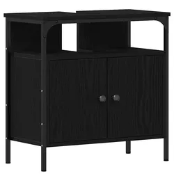 Helloshop26 - Moderner Waschtischunterschrank 60 x 30 x 60 cm großer Stauraum schwarzes Eichenholz