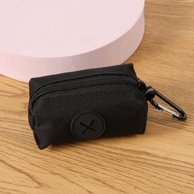 Youfap Market Outdoor Pet Waste Bag Dispenser With Carabiner Clip, Canvas Dog Poop Bag Holder black