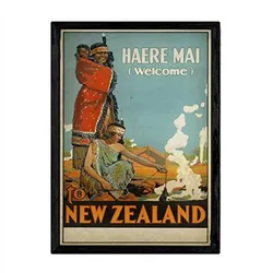 POSTER Neuseeland Vintage A3 Rahmenlos