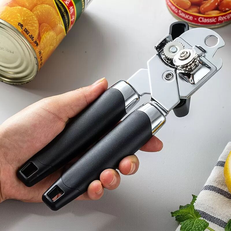 INF Verdickter Edelstahl Dosenöffner - 3-in-1 Multifunktionaler Bieröffner Schwarz