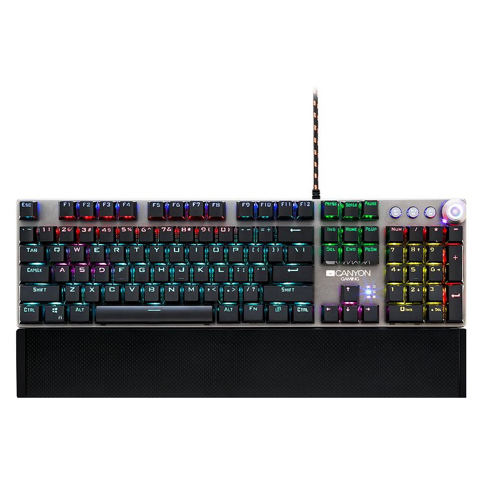 Canyon Mechanical gaming keyboard Nightfall CND-SKB7-US, Black Switch, LED, US layout (US, Kabelgebunden) (CND-SKB7-US)