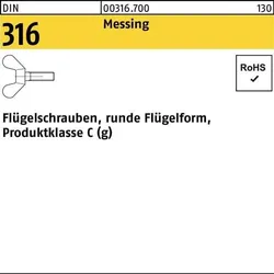 Flügelschraube DIN 316 M8x 25 Messing 50 Stück